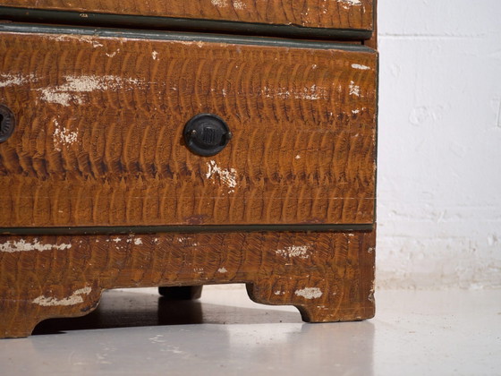 Antique Swedish painted slant front desk – Scandinavian folk bureau – Year 1783 – Wood (photo 15 of 40)