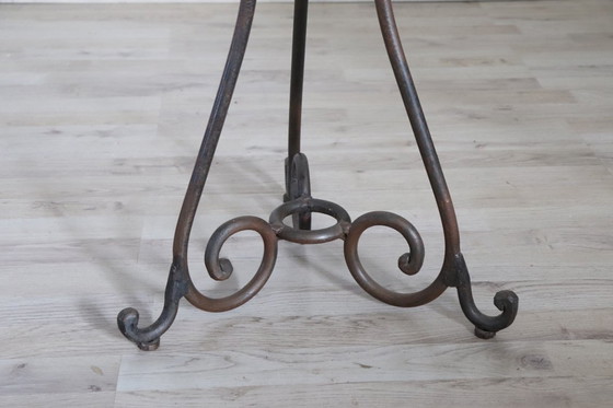 Image 1 of Tavolino vintage in ferro e marmo, Italia anni '80