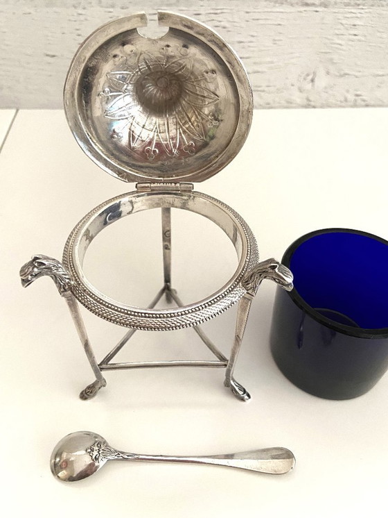 Image 1 of Tarro de mostaza en plata esterlina (950°/°°°) Marcado 1er gallo época Imperio-Consulado