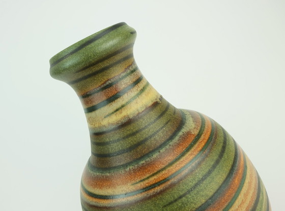 Image 1 of Dumler & Breiden Mid Century Keramik Vase Modell Nr. 476/32 Stripe Dekor 1960S