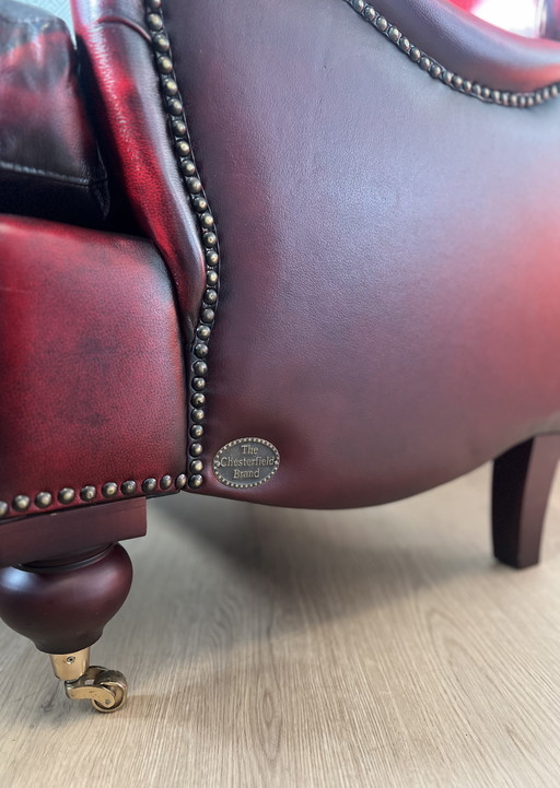 Stoel - Chesterfield Bolton fauteuil - Antiek Rood - Leer