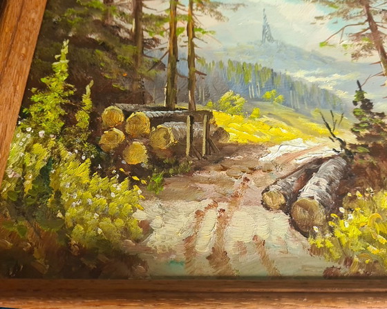 Image 1 of Landelijk bloemrijk schilderij van de impressionistische schilder Prof. August A. Wendehals.