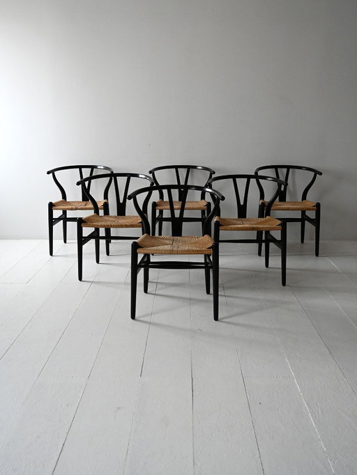 Set van 6 CH24 stoelen van Hans Wegner
