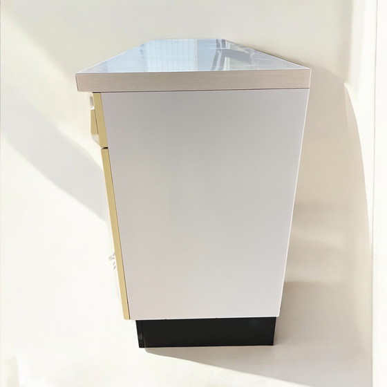 Image 1 of Credenza da cucina Niestrath - anni '60 in legno rivestito in Resopal con maniglie cromate