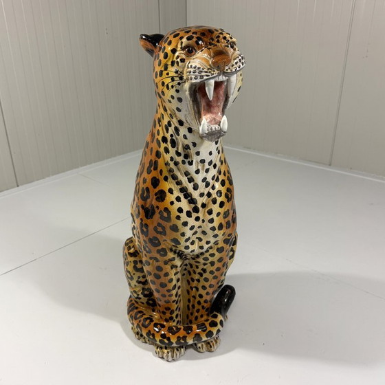 Grande Leopardo in Ceramica Italia Anni '70 – Oggetti decorativi (photo 2 of 16)