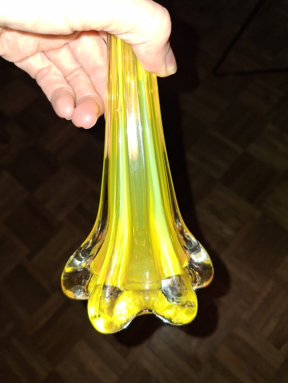 Image 1 of Sommerso vase soliflor yellow yellow Murano