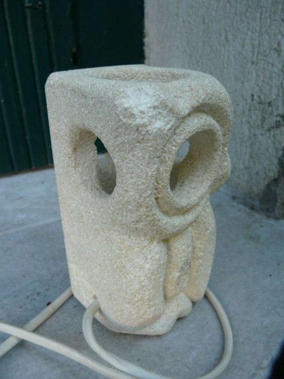 Image 1 of Vintage Albert Tormos owl lamp in stone