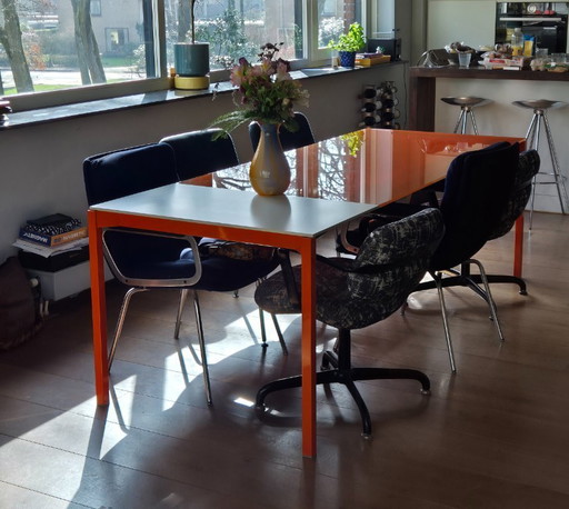 Prado Ciacci Ausziehtisch orange/weiß