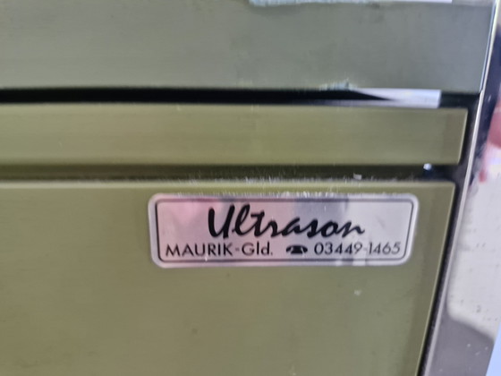 Chariot Vintage (Hôpital), Vert Olive, 2 Tiroirs – Ultrason, Dessertes, Chrome, Metal (photo 13 of 13)