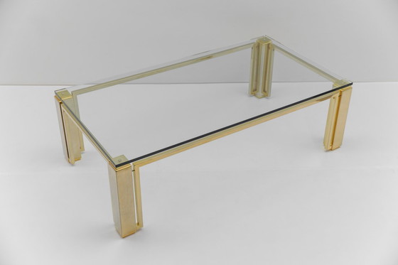 Image 1 of Square Golden Coffee Table, 1970s