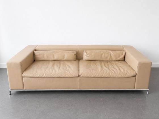 Image 1 of De Sede DS-7 Sofa in Cream Leather | 253 Cm | Switzerland