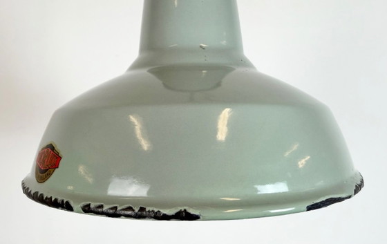 Image 1 of Industriële grijze geëmailleerde hanglamp van Thorlux uit de jaren 60.