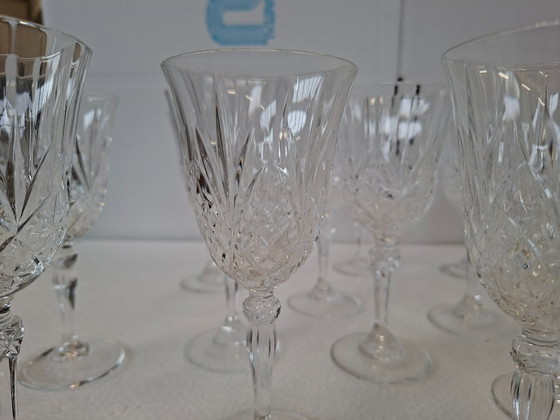 Image 1 of Gorgeous Set of 20 Hand Cut Crystal Glasses (1985)