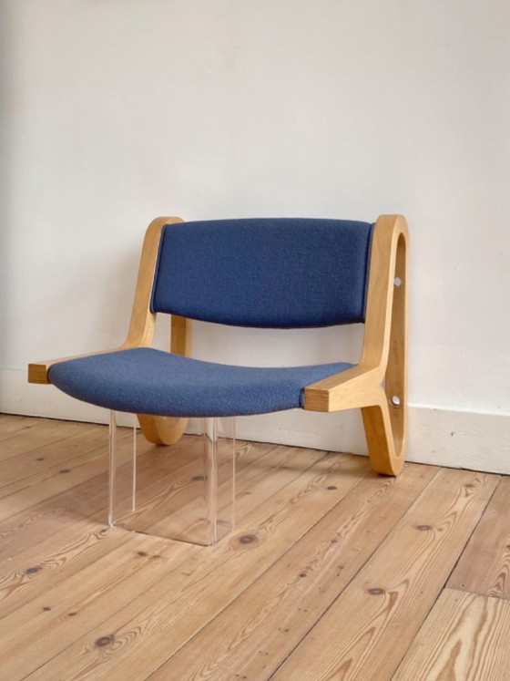 Vintage 4 Danish Wall Chairs + 1 Table Magnus Olesen – Chairs and lounge chairs, Textile, Wood (photo 3 of 14)
