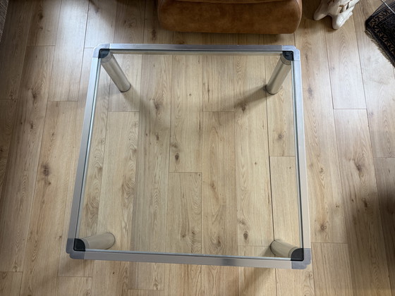 Image 1 of Table basse en aluminium style Metaform | Design moderne néerlandais | 100×100 cm | Années 1970