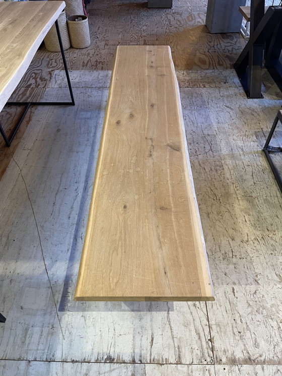 Image 1 of Tree trunk dining table + tree trunk bench oak