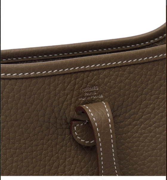 Image 1 of Sac HERMES Mini Evelyne en Cuir Étoupe - 103241