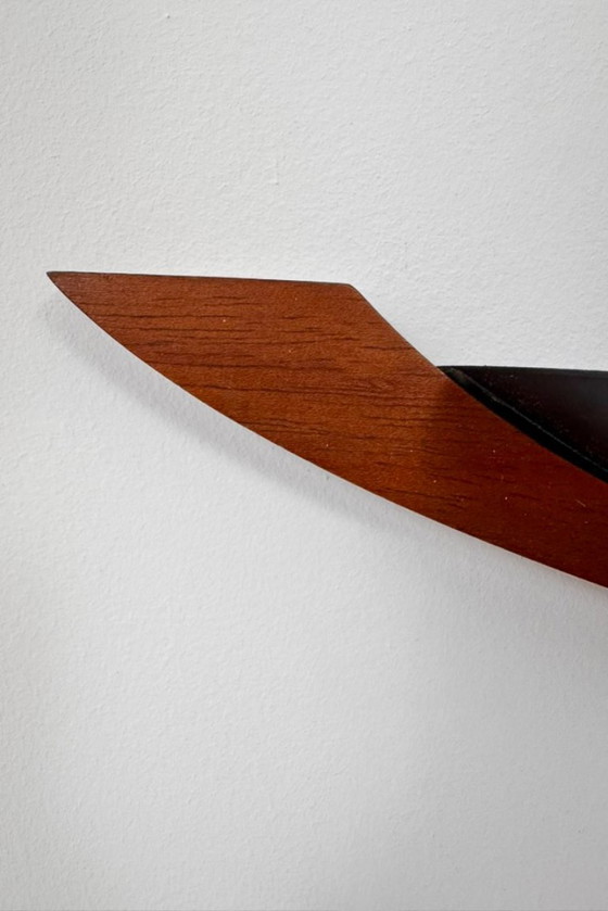 Double wooden and black metal Wall light, Brown, Design (photo 5 of 5)