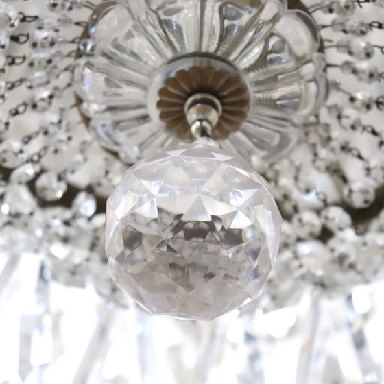 Image 1 of Spectacular Chandeliers with Large Crystal Drops, Italy Early 20th Century