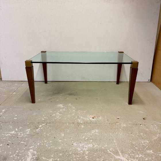 Peter Ghyczy design salontafel messing glas 1970 – Wood, Vintage (photo 6 of 9)