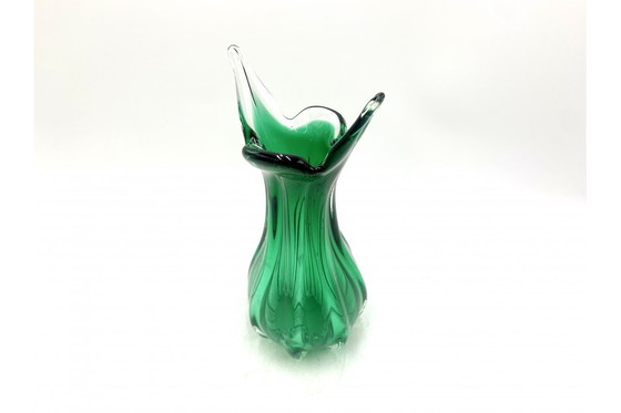 Image 1 of Vase vert Egermann, République tchèque, 1970