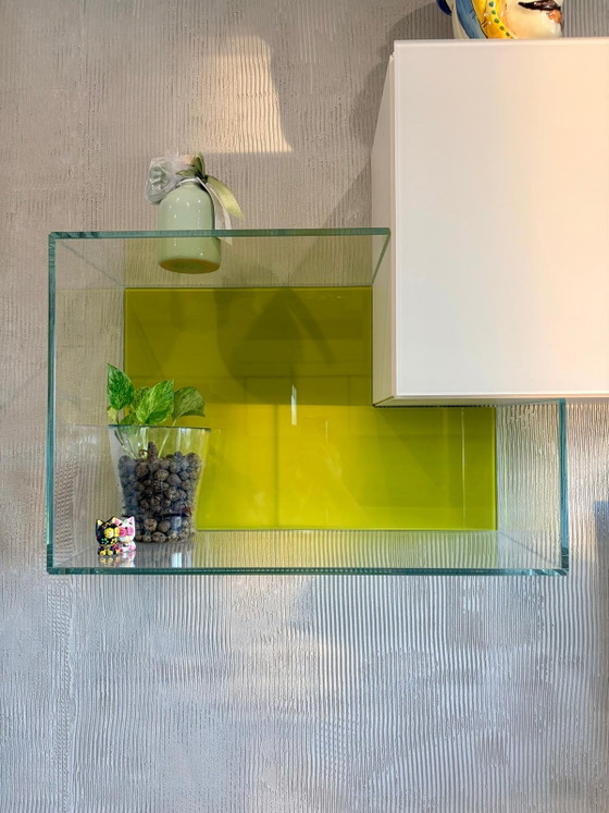 LAGO 36e8 Wall Unit in Glass and Wood – Shelving unit, Crystal (photo 7 of 10)