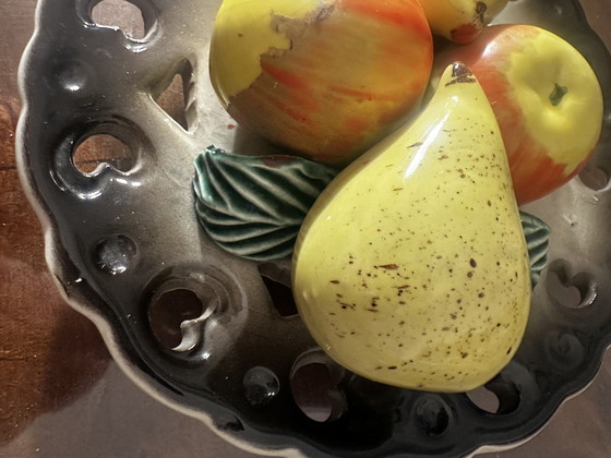 Image 1 of Vintage assiette Barbotine en ajourée