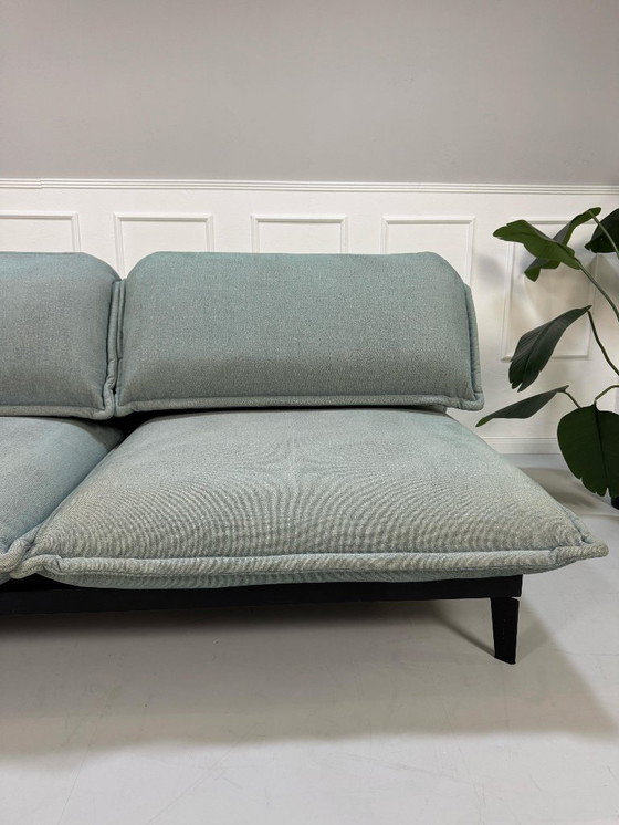 Image 1 of Rolf Benz Nova Designer Sofa Sleeping Function Fabric Green Blue Couch