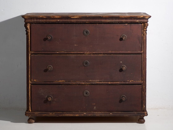 Antique chest of drawers with dark patina (c.1920) #74 (photo 24 of 40)