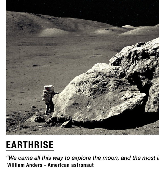 Image 1 of We come here to explore the Moon and finally discover the Earth - Poster 70x100 cm