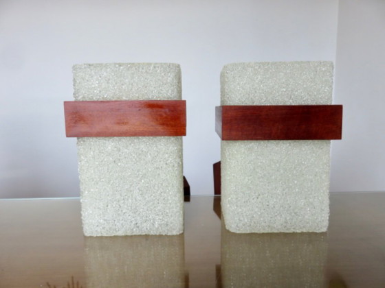 Image 1 of Par de lámparas colgantes escandinavas de plexiglás y teca, 1970