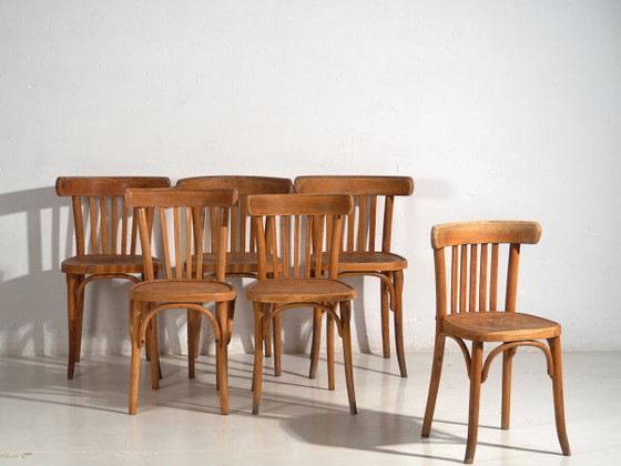 Antique Thonet bistro chairs (c.1920). Set of 6 pieces #4 – Dining chairs (photo 2 of 40)