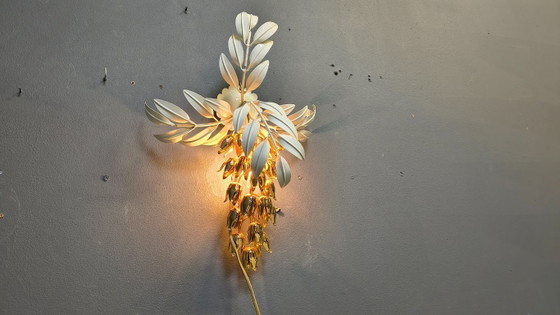 Image 1 of Vintage wandlamp met bloemenmotief van Hans Kögl, jaren 70.