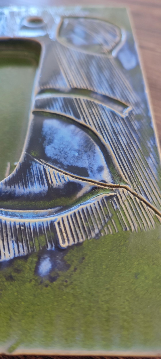 Image 1 of Vintage enamelled ceramic pocket emptier signed, 60s/70s