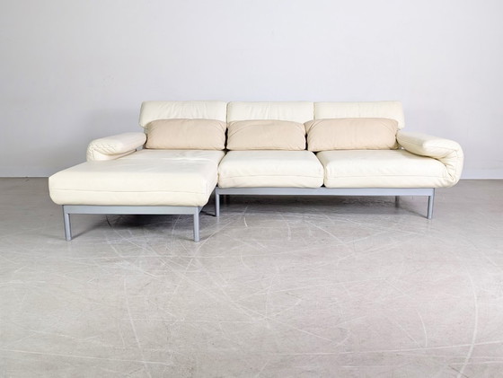Image 1 of Canapé d'angle Plura original Rolf Benz, cuir beige clair, design crème