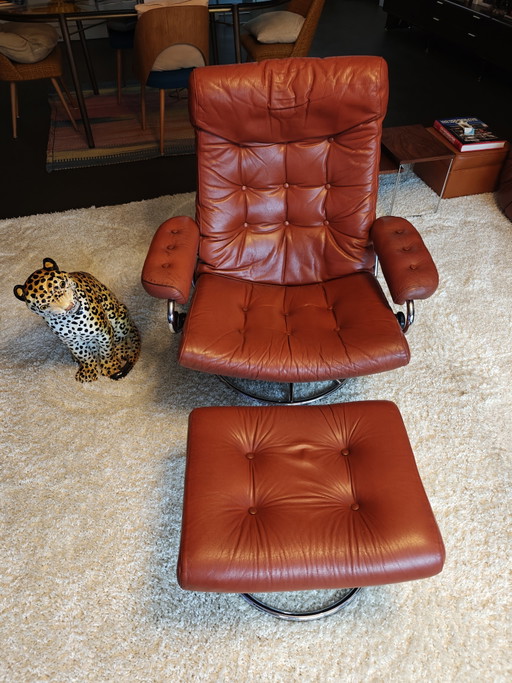 Ekornes Stressless Première édition – verstelbare relaxstoel, Leather, Metal