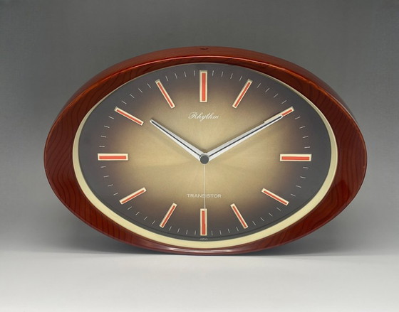 Image 1 of Orologio da parete Rhythm Japan – Design Mid-Century/Space-Age – Quarzo silenzioso – Vintage