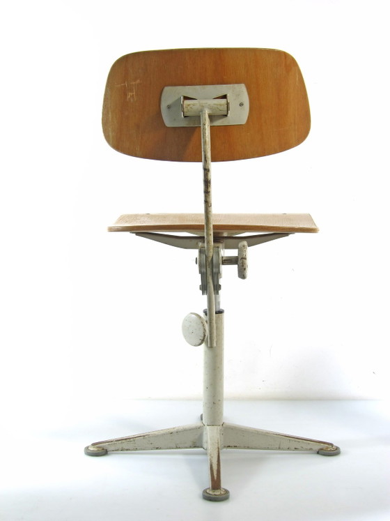 Sedia da Scrivania Industriale Regolabile Friso Kramer – Ahrend, Zona salotto, Legno, Metallo, Industrieel (photo 4 of 12)