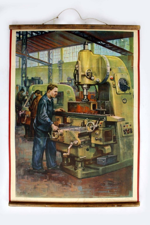 Cartel de propaganda industrial checa de Frantisek Bilek, década de 1950
