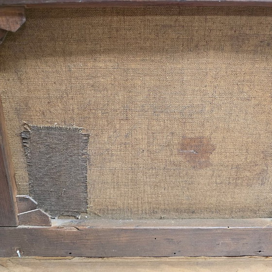 Image 1 of Antique oil painting with an Alpine village, late 19th century