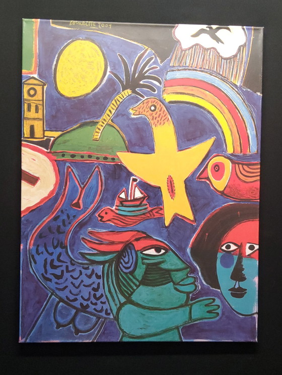 Image 1 of Serigrafía de Corneille sobre lienzo 60x80
