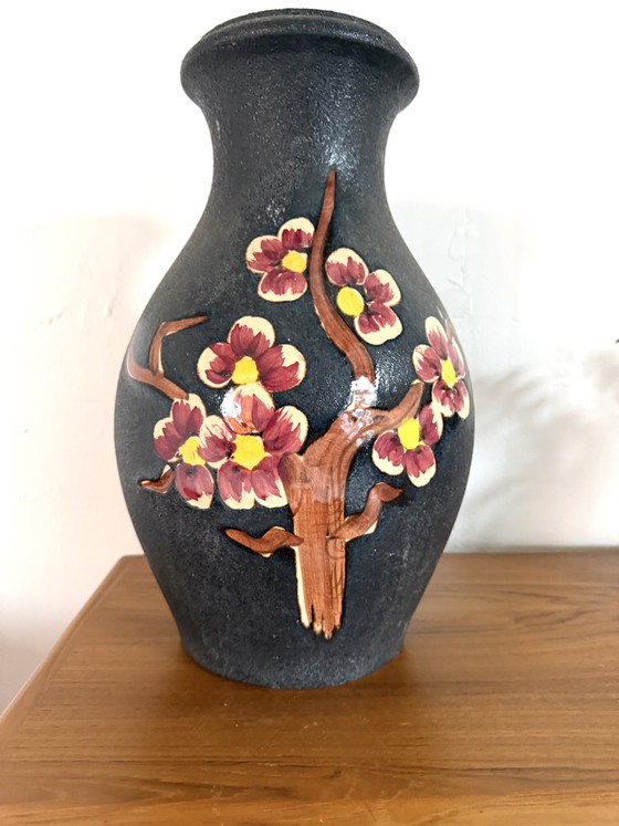 Vintage ceramic vase with blossom, Scheurich ‘70 – Scheurich W-Germany (photo 2 of 6)