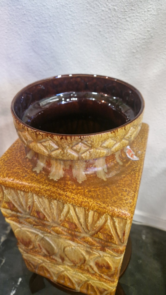Image 1 of Ochre-yellow West Germany Bay vase 92 45