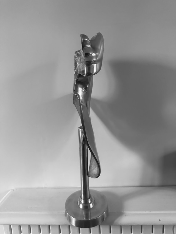 Image 1 of Modernistische chromen buste, vintage design, jaren 70