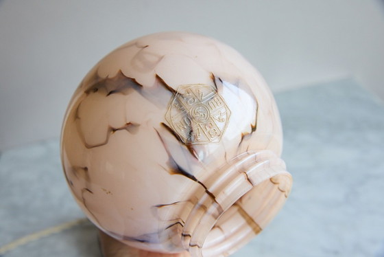Image 1 of Antieke roze marmeren art deco lamp