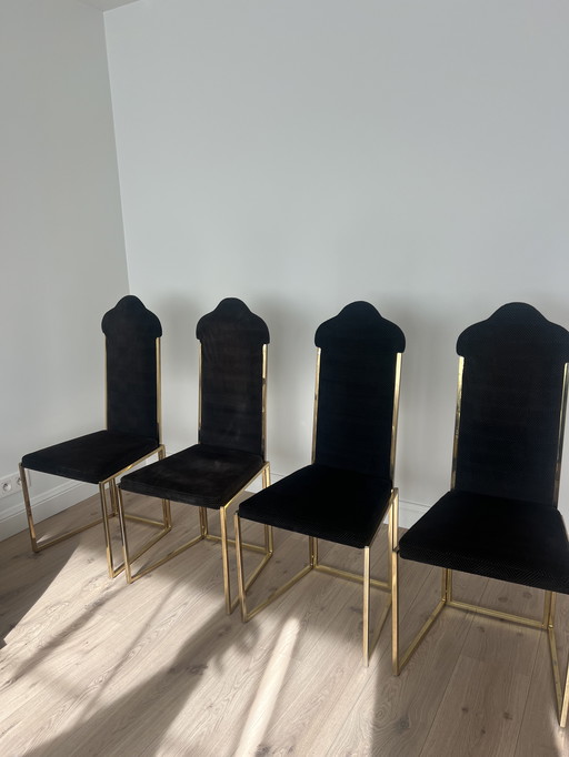 4 bruine fluwelen stoelen