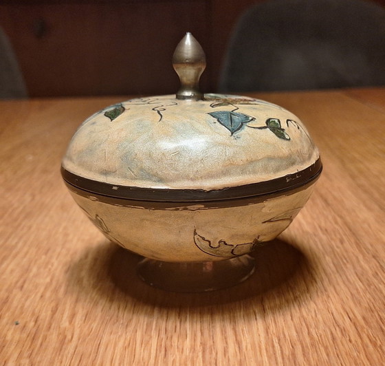 Messing emaillierte Bonbonniere, Dekorative Objekte, Blau (Foto 3 von 9)