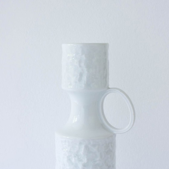 Image 1 of Royal KPM Porzellan White Glossy Porcelain Handled Vase, 1970s