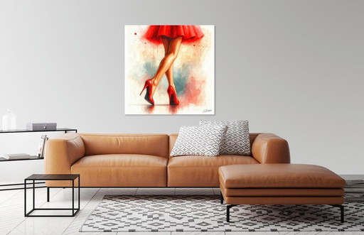 Sexy Guambettes watercolor canvas frame / wall decoration (80 x 80 cm)