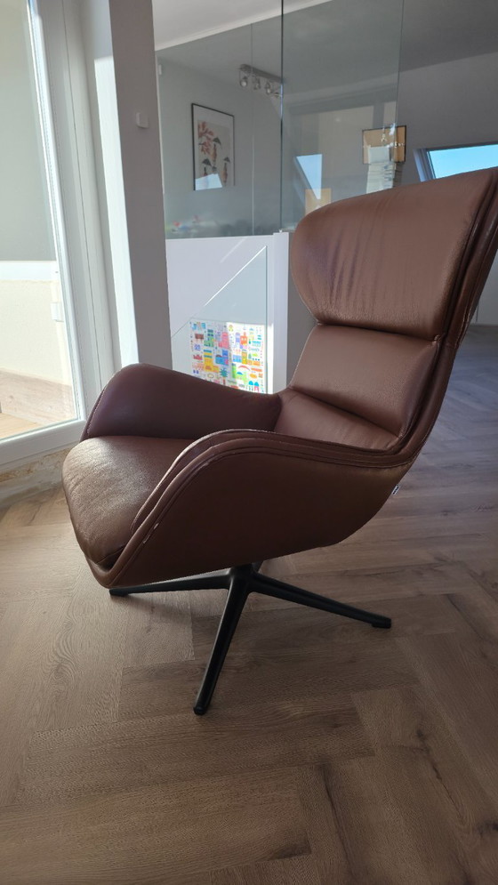 Fauteuil pivotant BoConcept Reno en cuir marron, Chaises pivotantes, Métal, Modern (photo 6 sur 7)